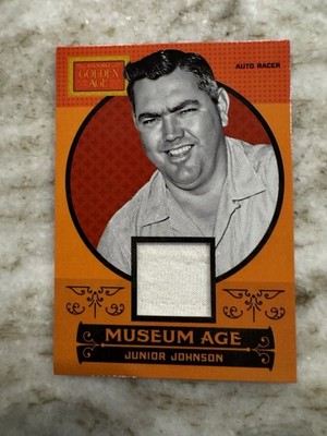 JUNIOR JOHNSON  - 2014 PANINI GOLDEN AGE MUSEUM AGE MATERIAL CARD  #23