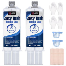 5 Minute Epoxy Glue 3.4Oz, Clear High Strength Adhesive 2-Part Epoxy with Mixing