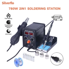 780W 2 in 1 Soldering iron Station Hot Air Gun Heat Rework Station Welding tool
