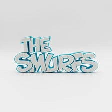 The Smurfs Movie Logo  Display Sign 3D Printed Free Standing Collectible