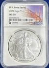 2022 $1 American Silver Eagle ~ NGC MS 70 - 7k State Series Oklahoma - Toning