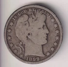 1899 BARBER HALF DOLLAR 90% SILVER US MINT .50¢ UNITED STATES OF AMERICA