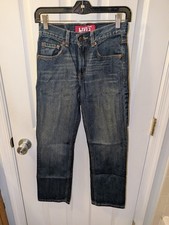 Levis 514 slim straight leg boys denim jeans size 12 Reg 26X26.5