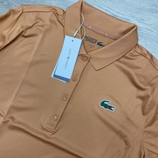 NWT Lacoste Sport Presidents Cup Orange Polo Shirt Women Sz 44 Slim Fit Golf