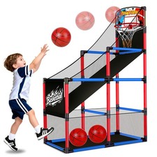 Arcade Basketball Hoop Game Set with 3 Balls for Kids Age 3 to 12 Indoor Outd...