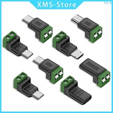USB C to 2 Pin Terminal Adapter Screw Solderless Plug 5V Charging Converter