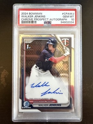 2024 1st Bowman Chrome - WALKER JENKINS - PSA 10 On Card Auto Twins #CPA-WJ