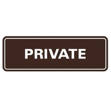 Standard Private Door/Wall Sign - Dark Brown - Small