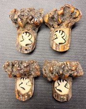 4 very rare Antique Stag Antler Horn Buttons approx 30mm in length