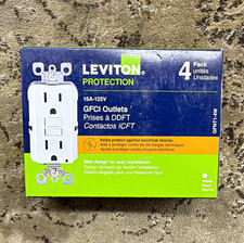 Leviton GFNT1-4W 15A 125V AC White GFCI Tamper Resistant Duplex 4-Pack