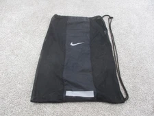 Nike Mesh Drawstring Gym Sack Bag Black Ventilated Sports Gear Large Capacity
