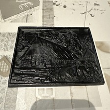 CLAAS 1970 Dach trzcinowy Dom wiejski Płyta żeliwna - Relief Płyta kominkowa