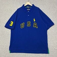 Polo Ralph Lauren Polo Shirt Men's 2XLT Blue Big Pony 3 USA Cotton