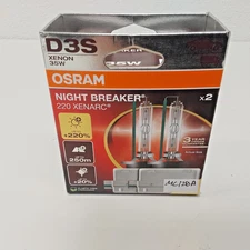 Like New! D3S Osram Night Breaker 220 HID Xenon Headlight Bulbs 66340XN2 2-Pack