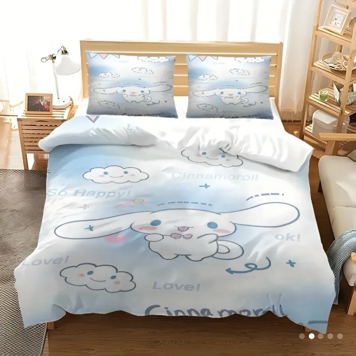 Cinnamoroll Bedding Set Blue Sanrio Full Duvet Cover & Pillowcases