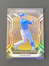 Javier Baez 2021 Panini Obsidian Orange Etch #ed 14/28