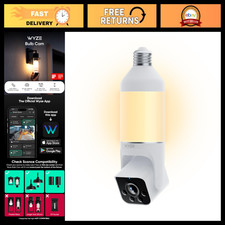 2K HD Smart Light Bulb Security Camera, WiFi Enabled, E26 Socket, Home Surveilla