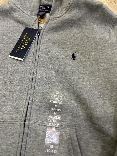 Size M / 10- 12 - Polo ralph lauren Zip Down Hoodie Grey Kids - Picture 4 of 9