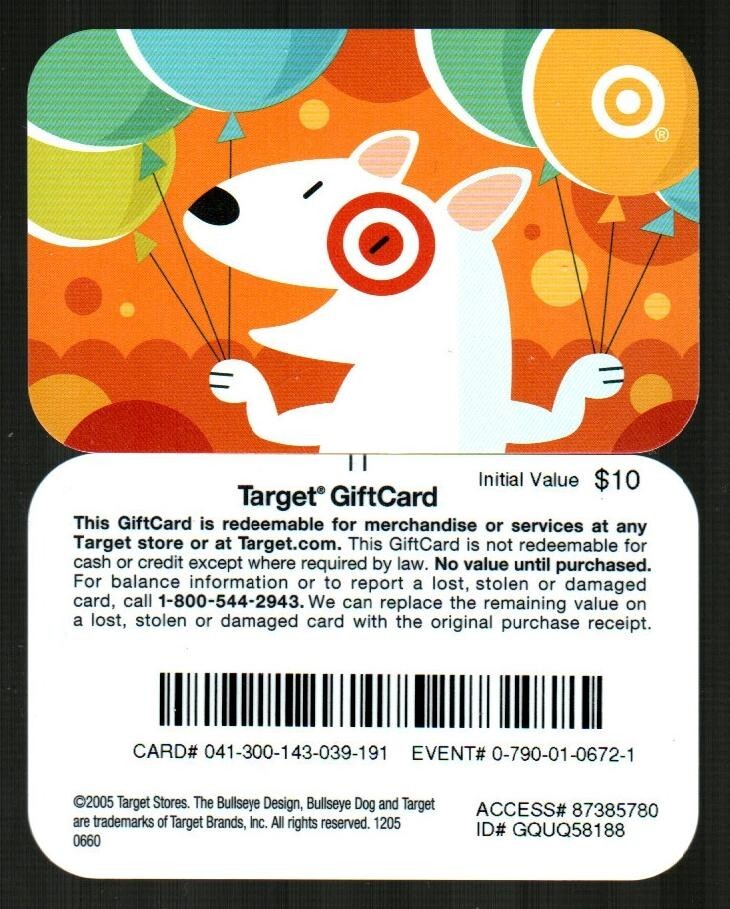 can you buy cigarettes with a target gift card TARGET Bullseye Holding Balloons ( 2005 ) Gift Card ( $0 )