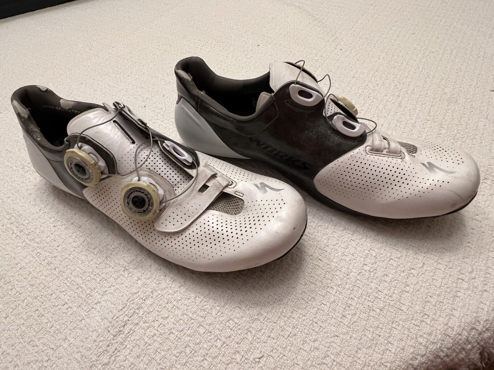 Specialized S-Works 6RD Womens Size 38EU/7.5US Boa Lace Cycling Shoes  White/blk