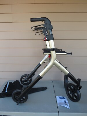 WALK MATE Rollator Pro WM02061 Height-Adjustable Seat 10'' Wheels Gold Champagne