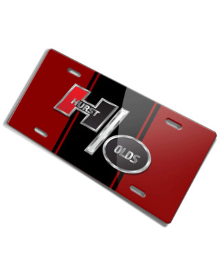Hurst 看板 アンティーク Oldsmobile HURST/OLDS Emblem 1969 - 1979 Novelty Aluminum License