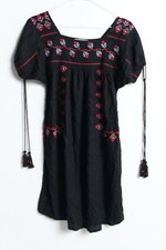 Glamorous Womens Boho Hippie Style Tassle Dress - Black - Size XS (I87)