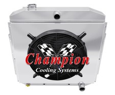 Sr Champion 3 Row Radiator Chevy Conv16 Fanshroud For 1953-1956 Ford Truck