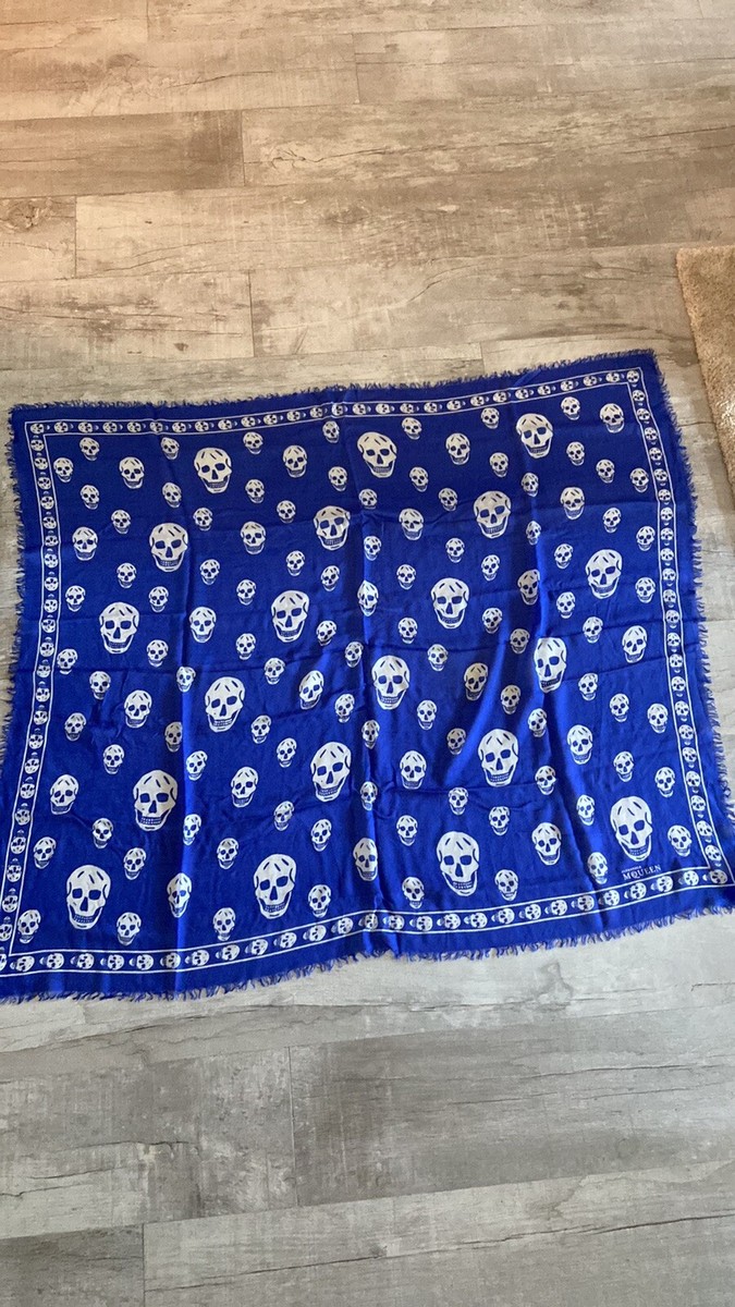 Alexander McQueen 100% authentic skull scarf in electric