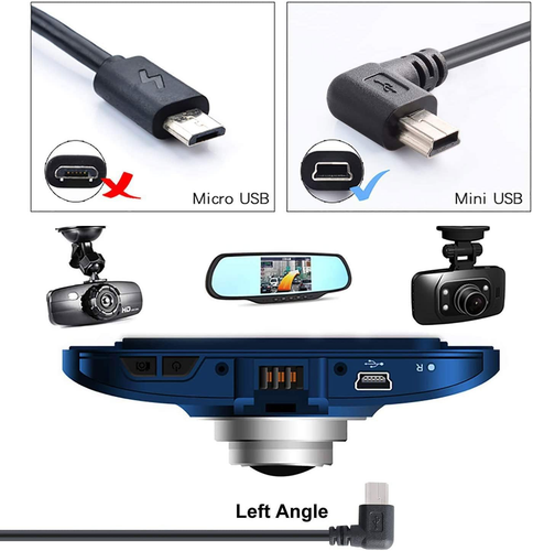 PASOW Câble de Charge Mini USB 90 Degrés Angle Gauche (Pas de Transfert de Données) - USB 2.0 - Photo 2 sur 12