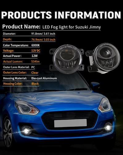 For Suzuki Splash Hatchback /Alto V GF Hatchback 2009-2015 Pair LED Fog Lights - Picture 9 of 11