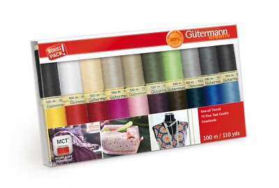 Gutermann Thread Sew All Assortment Pack of 20 Spools ea. 110 yds Polyester