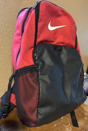 Nike RN # 56323 Red and Black Mesh Large Capacity Pockets Logo Backpack - 第 3/15 張圖片