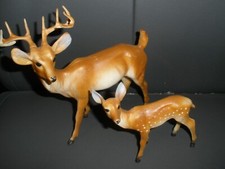 Lot of 2 Vintage Celluloid Mom Baby Deer Set EUC