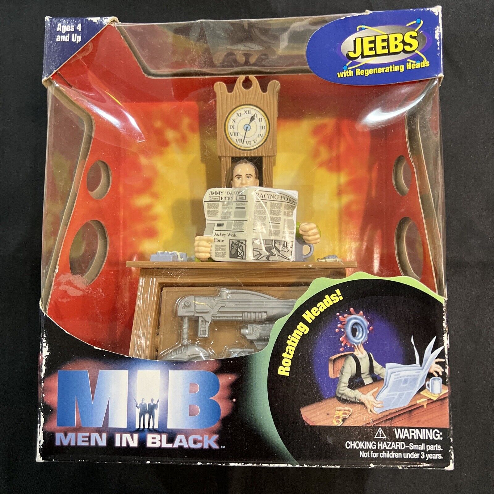 😎😎MEN IN BLACK; JEEBS (ROTATING HEAD) ACTION FIGURE 1997 GALOOB As Pictures😎