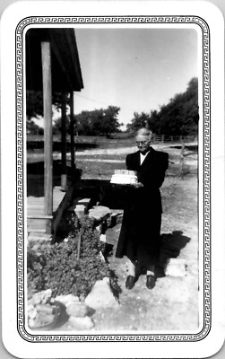 San Antonio Texas Grandma Birthday Cake Candles Party 1940s Vintage Photo