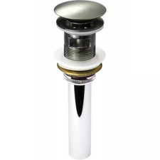1-5/8 In. Brass Bathroom and Vessel Sink Push Pop-Up Drain Stopper with Overflow