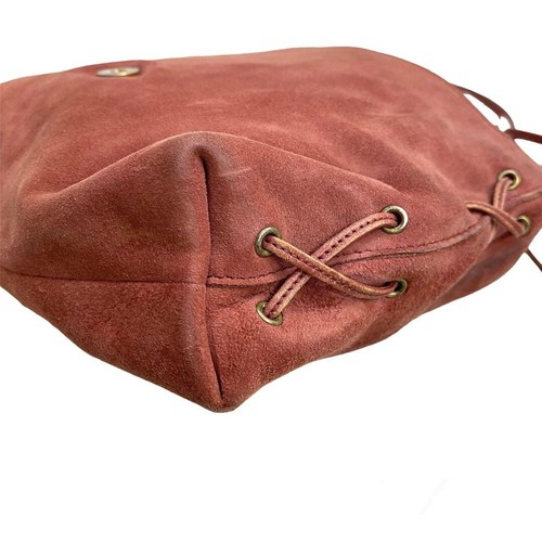 GUCCI Shoulder Bag Suede Heart Logo Big Heart Bijou Sacoche Leather Pink Italy - Picture 7 of 20