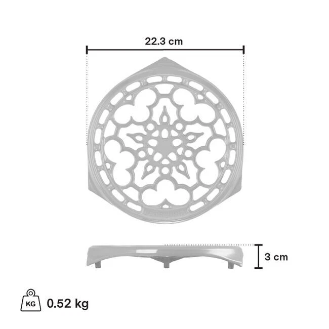 Le Creuset Enameled Cast Iron Deluxe Round Trivet, 9" Shiny White - Image 3 of 3