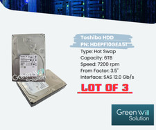 LOT OF 3 Toshiba HDEPF10GEA51/MG04SCA60EE 3.5" 6TB 7200 RPM Hard Drive
