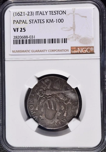1621 - 1623 Italy Papal States Teston, NGC VF 25, KM # 100