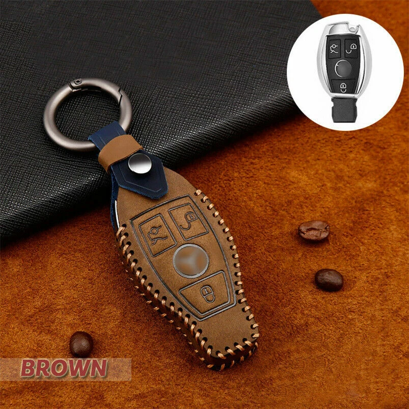 For Mercedes Benz Key Genuine Leather Case Entry Fob Skin Cover Protector Holder For Mercedes Benz Key Genuine Leather Case Entry Fob Skin Cover Protector Holder