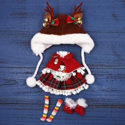 Christmas Theme dress Shawl Set Cute Hat shoes 12'' Blythe Doll Factory Outfit