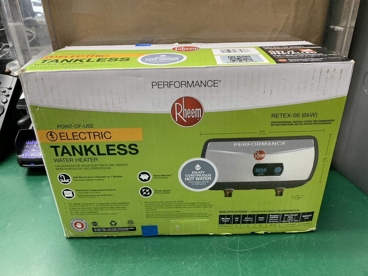 Rheem Retex-06 (6KW) Point-Of-Use Electric Tankless Water Heater  (E10024741) | eBay