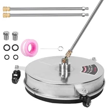 Pressure Washer Surface Cleaner with 4 Wheels - Stainless Steel Surface Cleaner