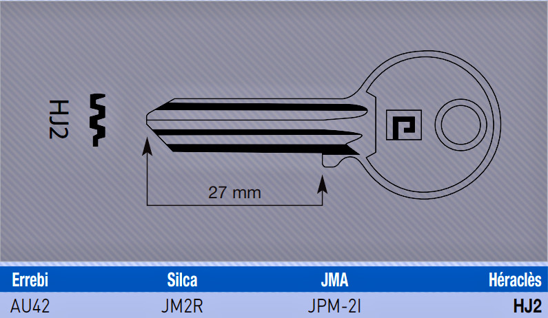 Ébauches de clé Héraclès HJ2 JPM Vega pour serruriers