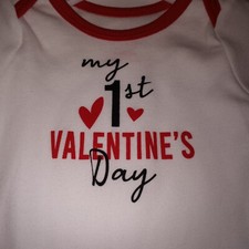 My First Valentine's Day 3/6 Months Long Sleeve Baby Shirt Bodysuit NWT