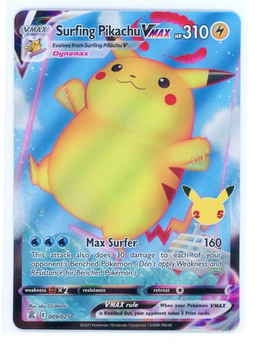 Pokemon Celebrations - Surfing Pikachu VMAX - 009/025 - 25th Anniversary Set