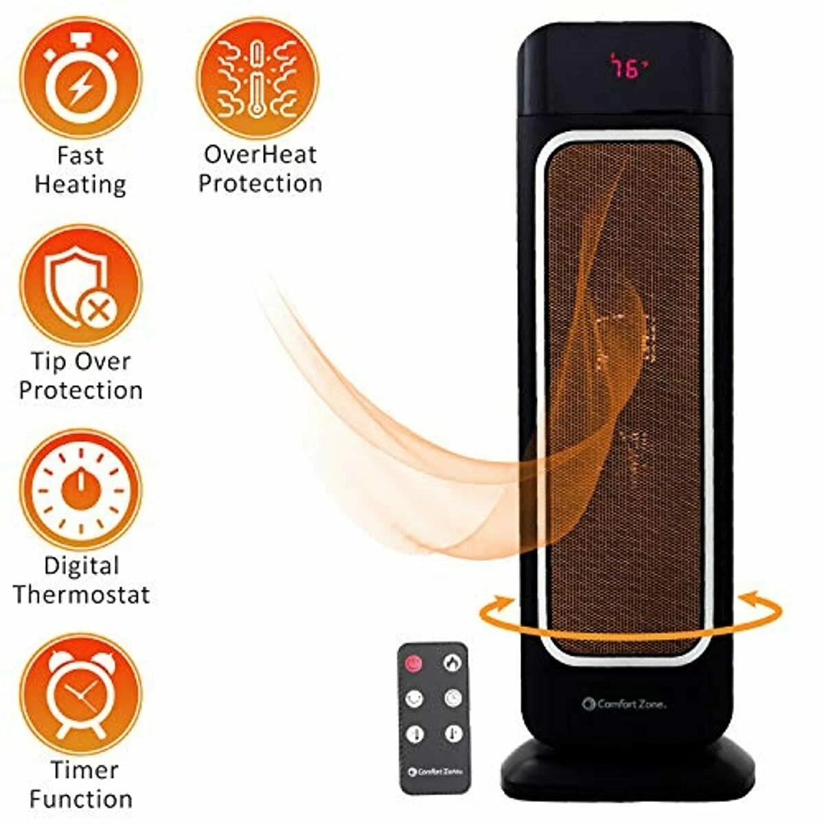 Large Space Heater for Bedroom Basement Electric Home Office Energy  Efficient Lg | eBay