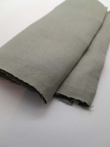 100% Irish Linen Fabric craft sample Green Tea Colour -151.13cm x 20cm approx DG - Picture 5 of 8
